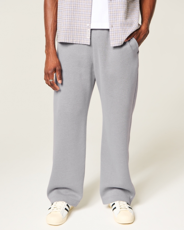 Low-Rise Back Pocket Logo Graphic Baggy Sweatpants, Charcoal view 2