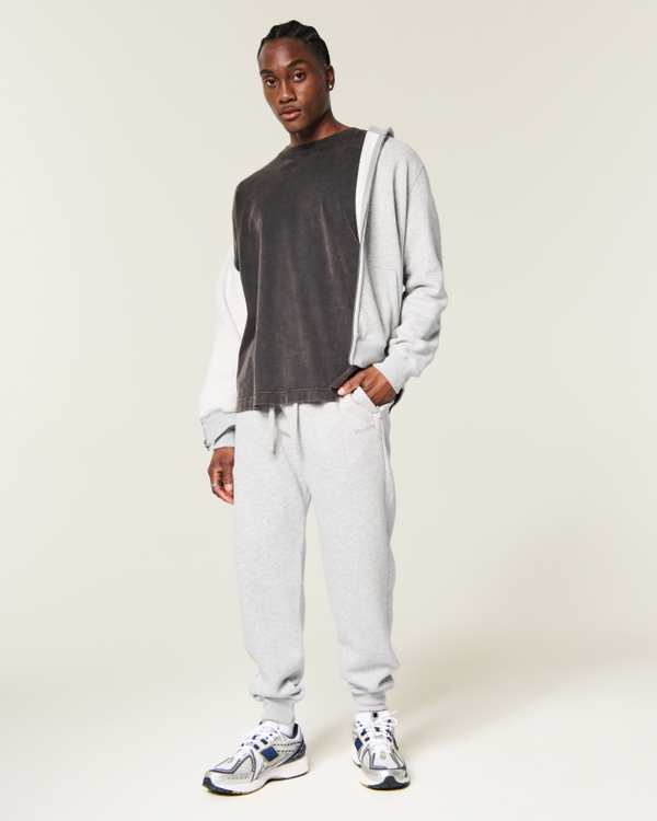 Relaxed Fleece Joggers, Heather Gray view 1