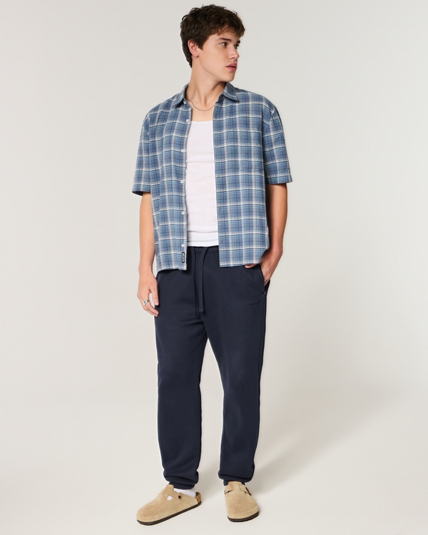 Relaxed Fleece Joggers, Navy view 1
