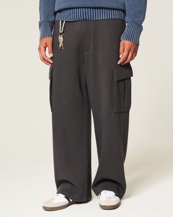 Super Baggy Cargo Sweatpants, Charcoal view 2