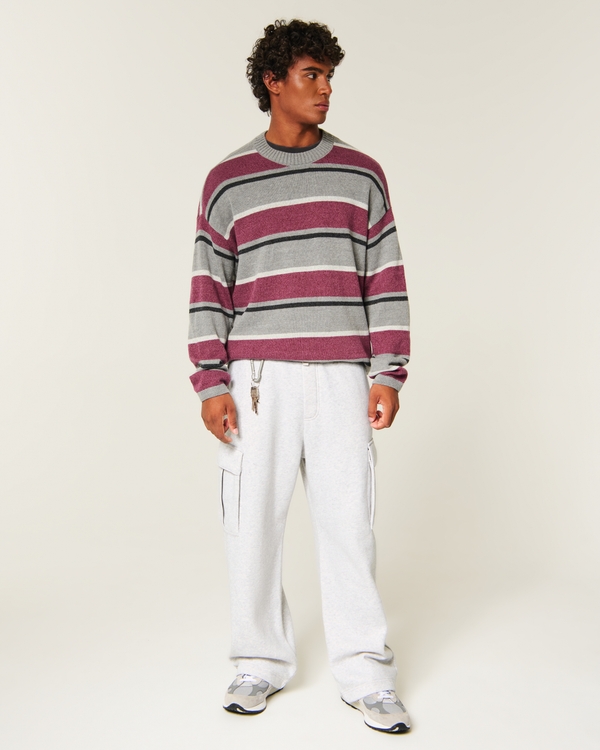 Super Baggy Cargo Sweatpants, Heather Gray view 1