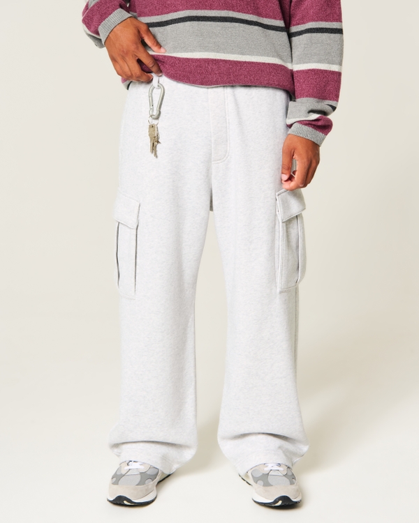Super Baggy Cargo Sweatpants, Heather Gray view 2