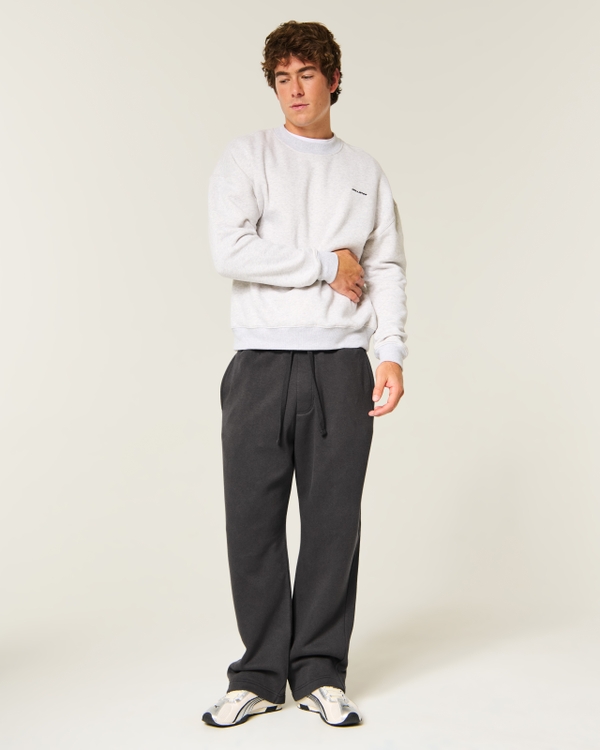 Back Pocket Graphic Baggy Sweatpants, Charcoal view 1