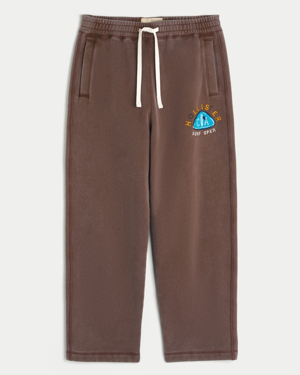 Vault Release Logo Graphic Baggy Sweatpants, Brown view 1