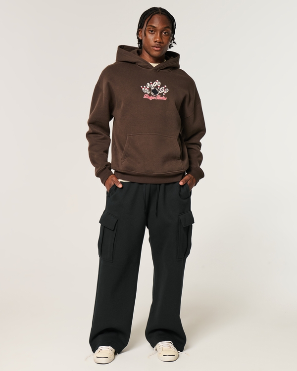 Super Baggy Cargo Sweatpants, Black view 1