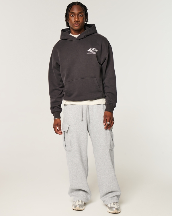 Super Baggy Cargo Sweatpants, Heather Gray view 1