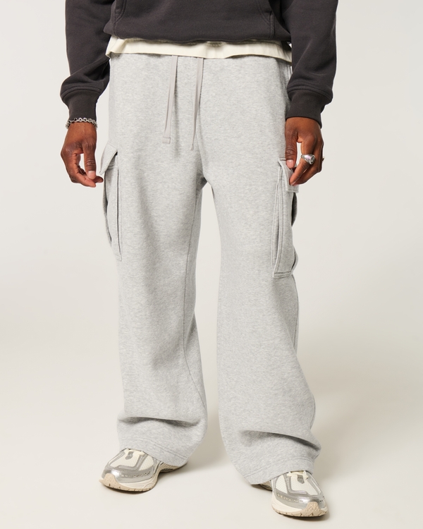Super Baggy Cargo Sweatpants, Heather Gray view 2