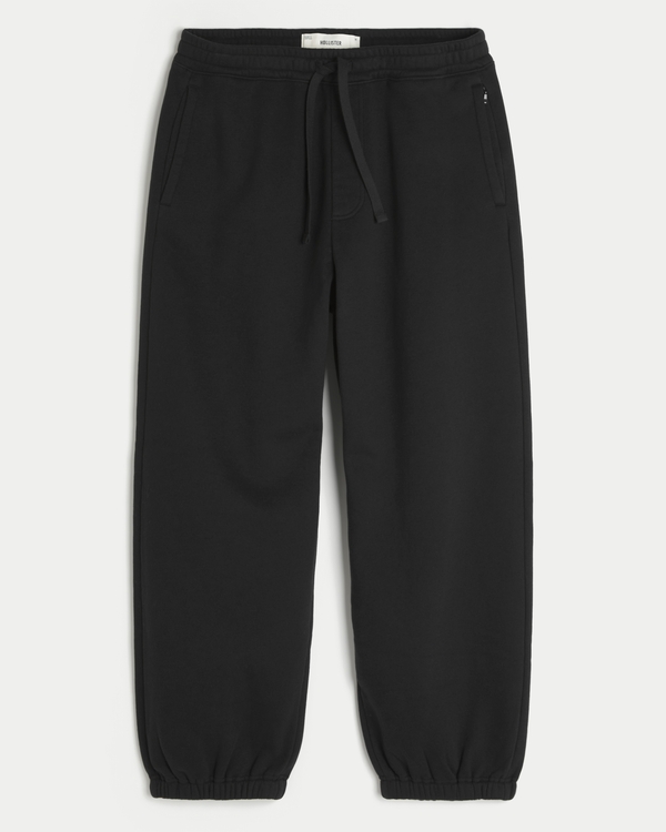 Super Baggy Cinch Fleece Joggers, Black view 1