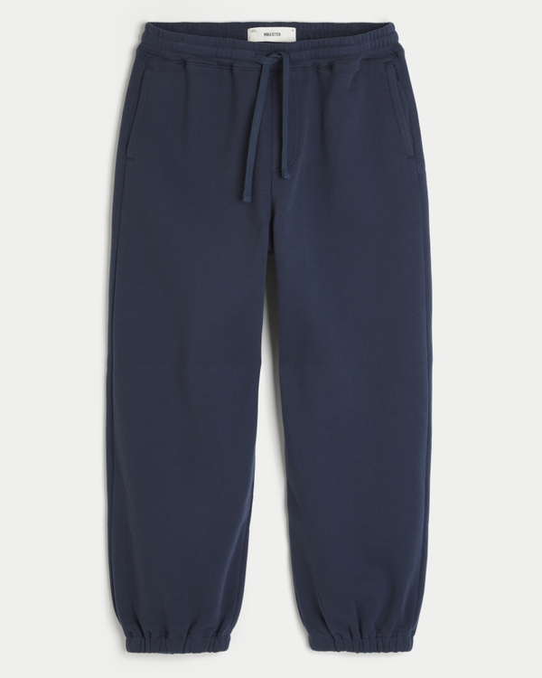 Chrome Back Pocket Graphic Super Baggy Cinch Joggers, Navy view 1