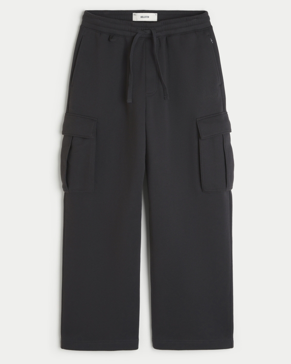 Hollister Feel Good Super Baggy Cargo Sweatpants, Charcoal view 1