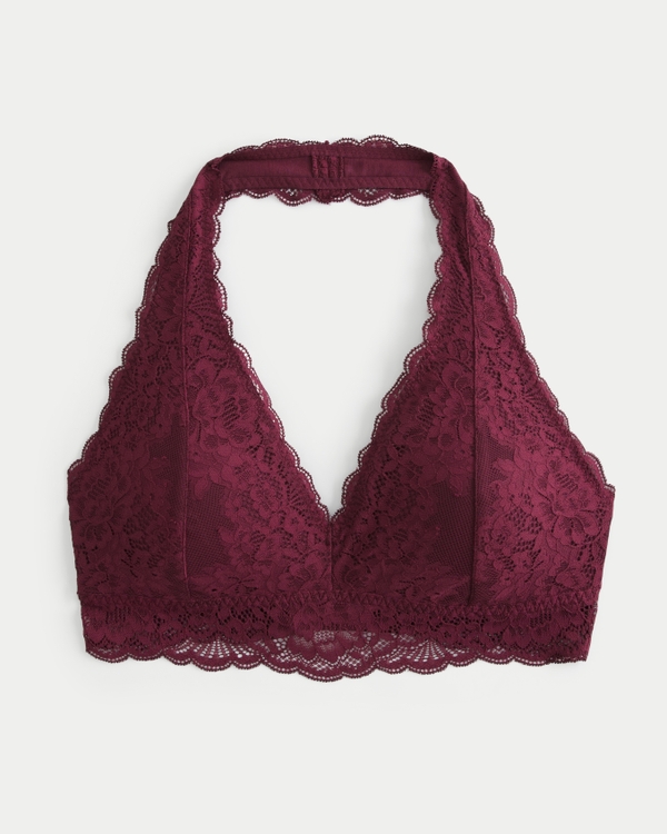 Lace Halter Bralette, Mulberry