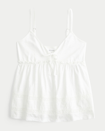 Women's Tie Front Babydoll Top | Women's Tops | HollisterCo.ca
