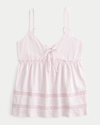 Women's Tie Front Babydoll Top | Women's Tops | HollisterCo.ca
