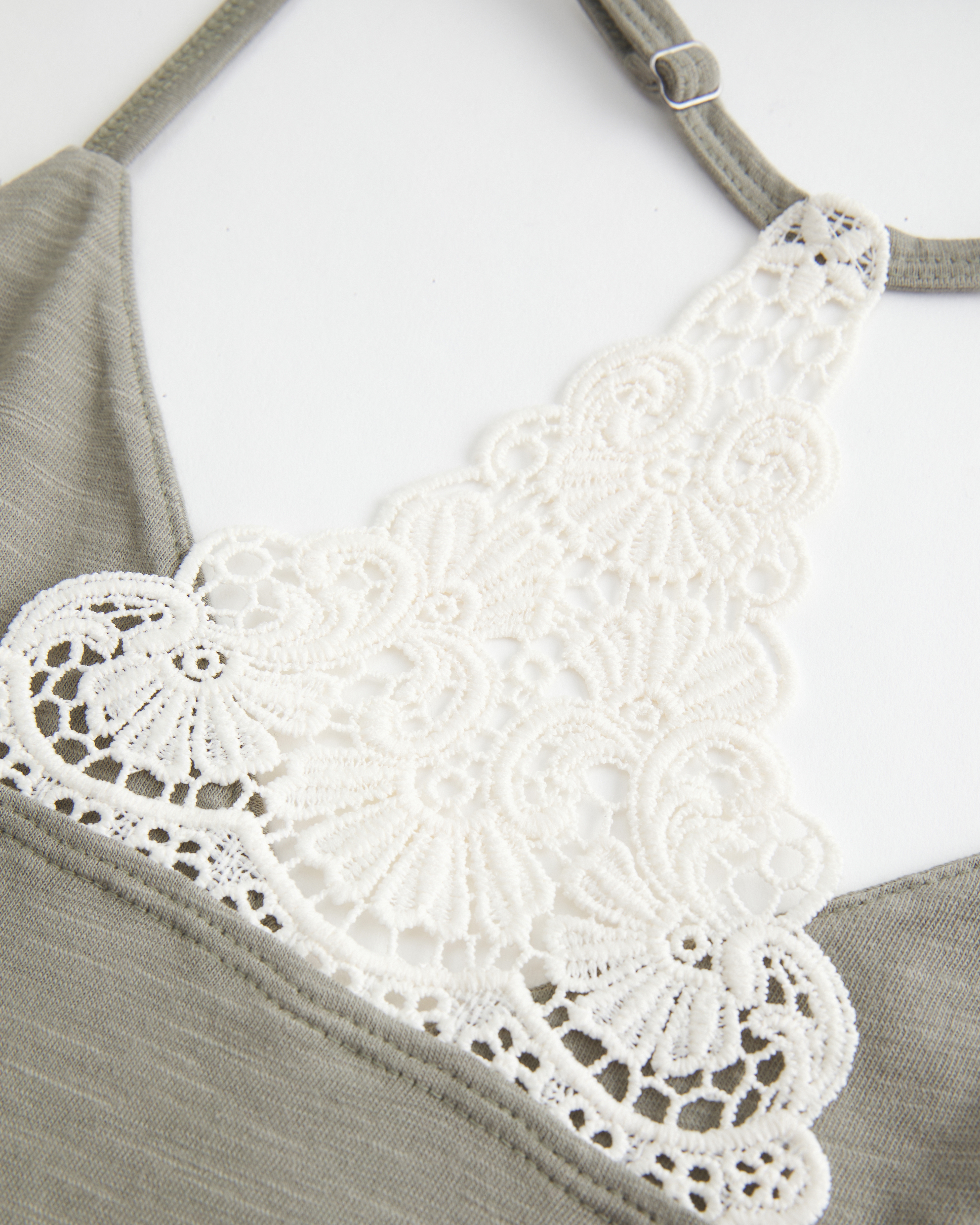 Crochet-Style Back Babydoll Top