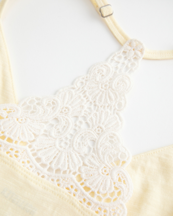 Crochet-Style Back Babydoll Top