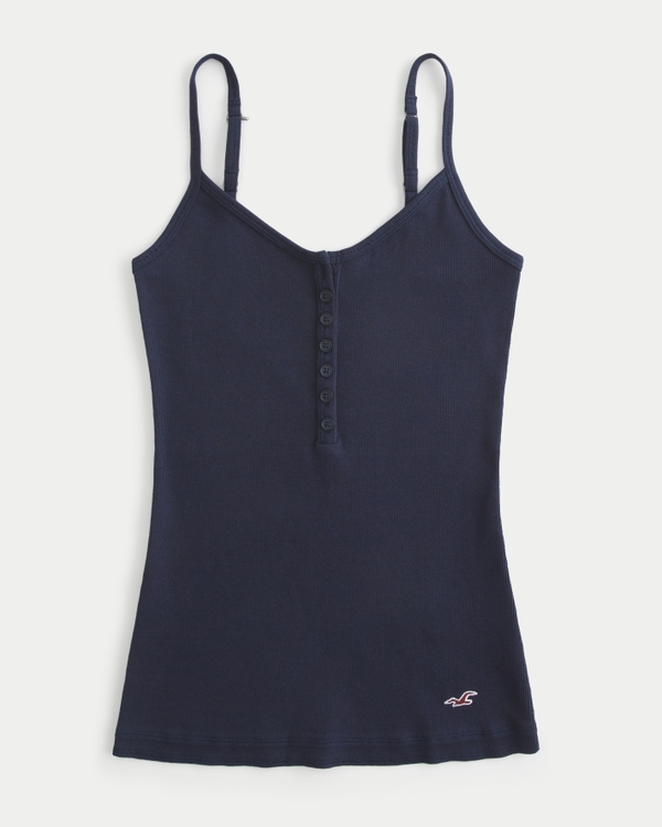 Icon Henley Cami, Navy Blue view 1