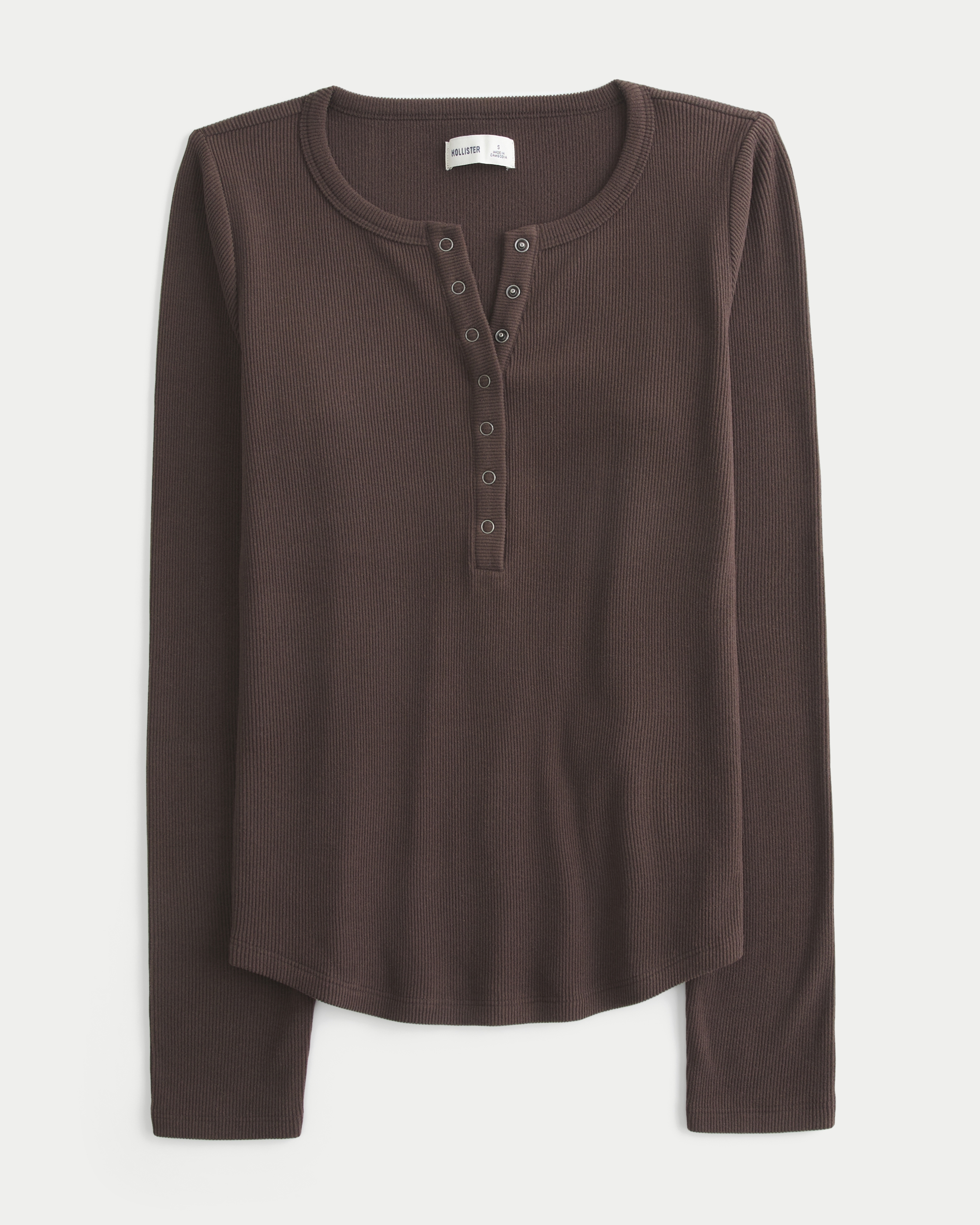 Cozy Rib Seamless Fabric Snap Henley