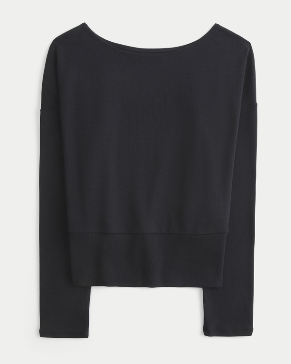 Easy Banded Off-the-Shoulder Top, Black view 1