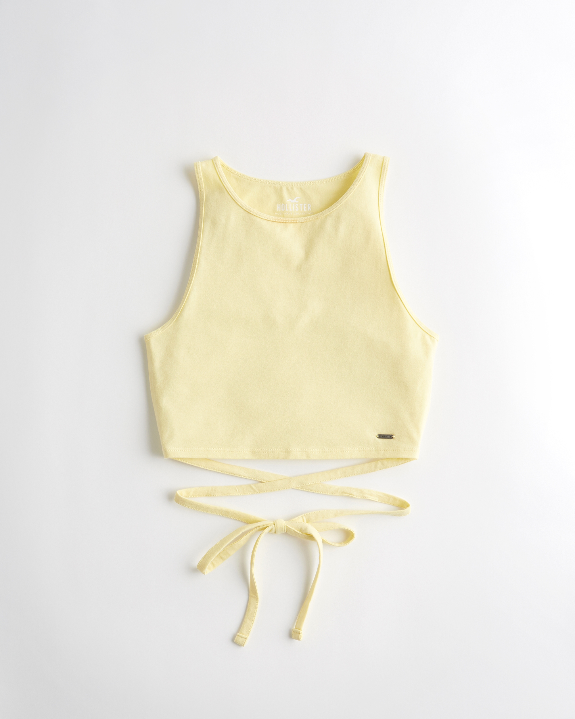 yellow zip up crop top