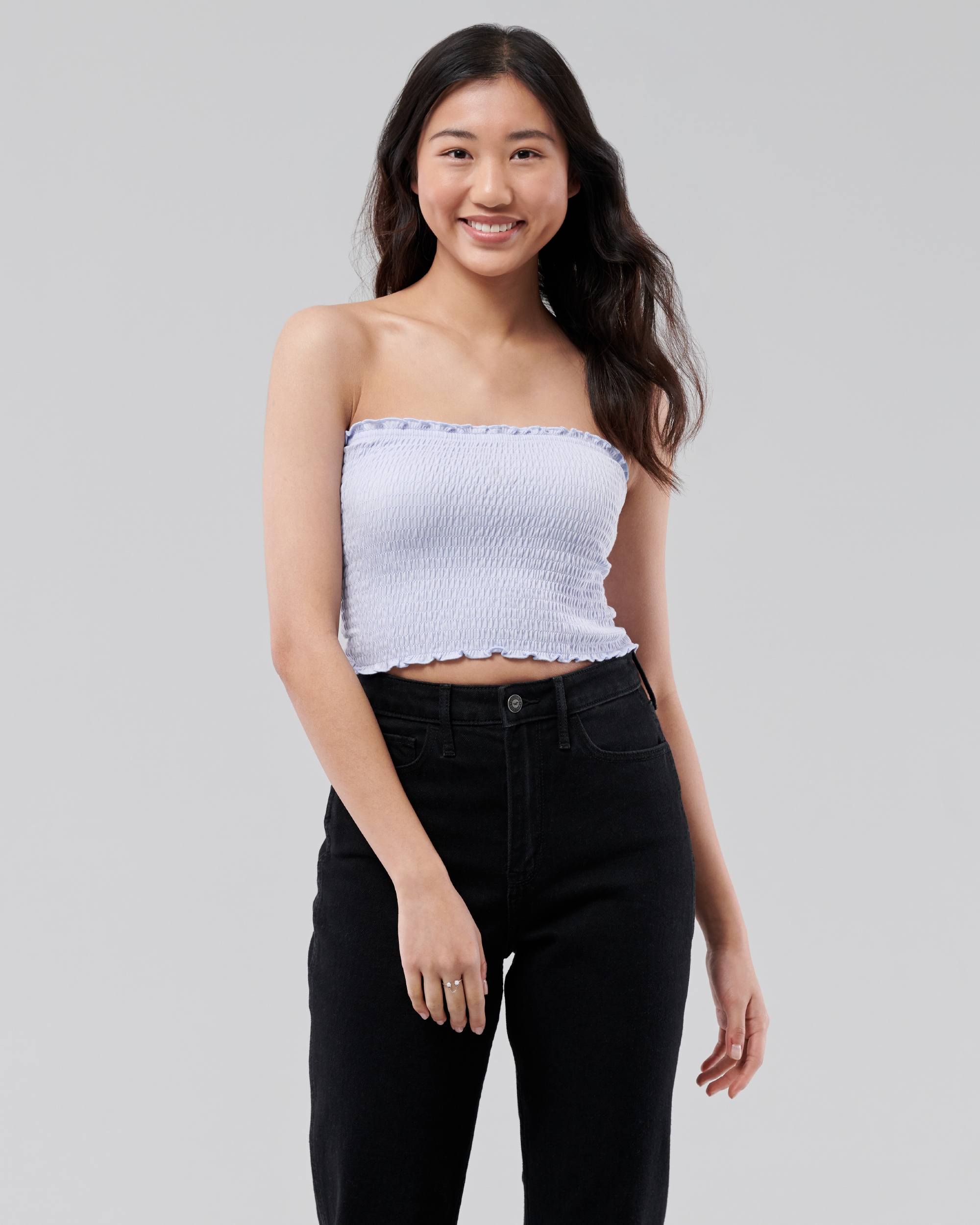 Hollister Smocked Tie-Back Tube Top | Plaza Las Americas