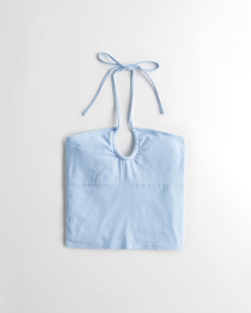 hollister white halter top