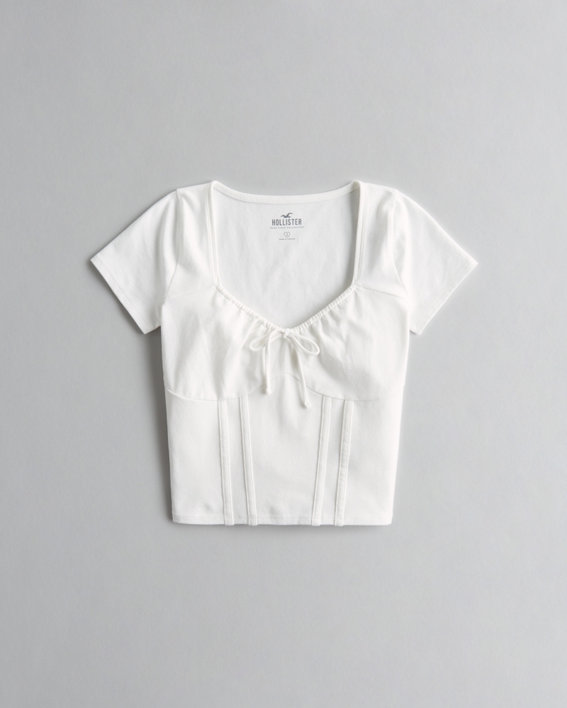 Hollister white off hot sale the shoulder top