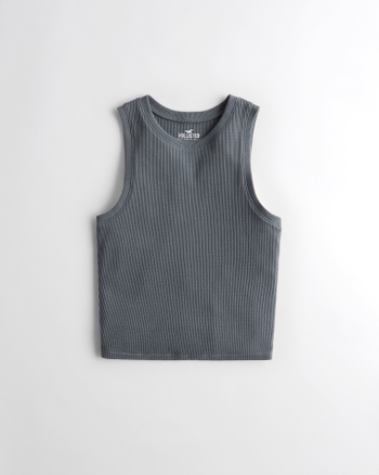 Women's High-Neck Waffle Tank | Women's Tops | HollisterCo.com