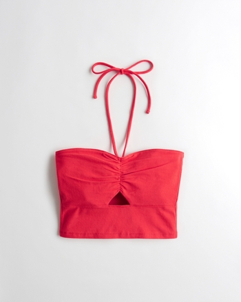 Women's Cinch Cutout Crop Halter Top | Women's | Holli…