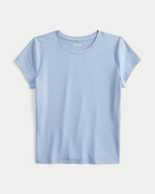Seamless Fabric Crew Baby Tee, Light Blue view 1
