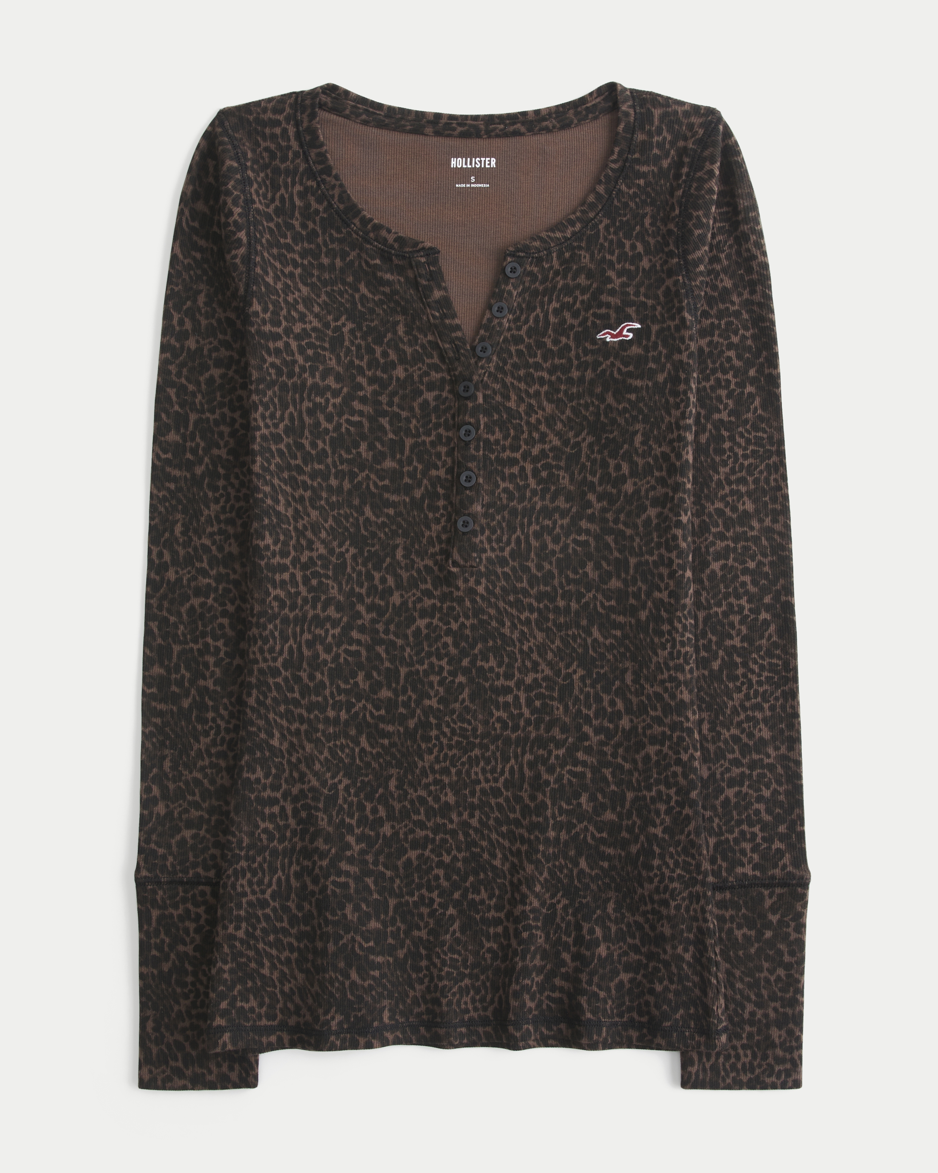 Leopard Print Icon Henley