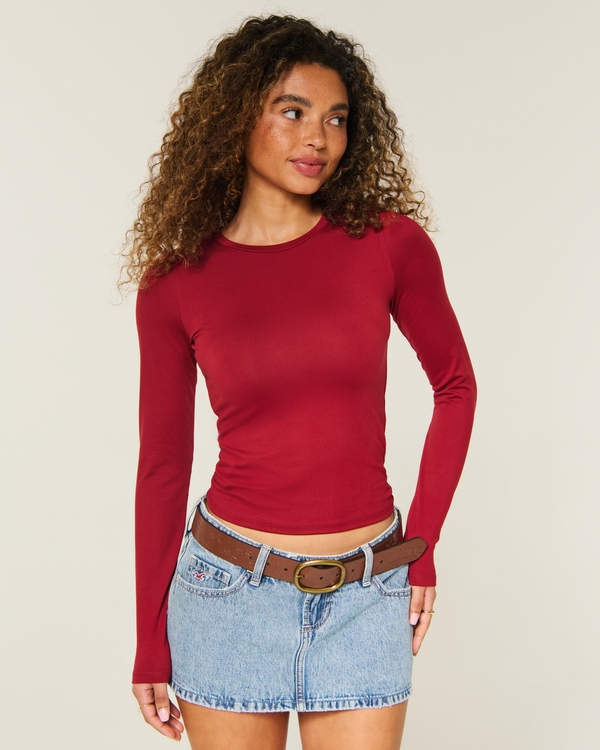 Long-Sleeve Seamless Fabric Crew T-Shirt
