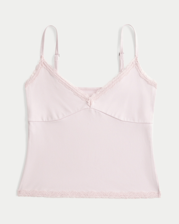 Lace Trim Seamless Fabric Cami