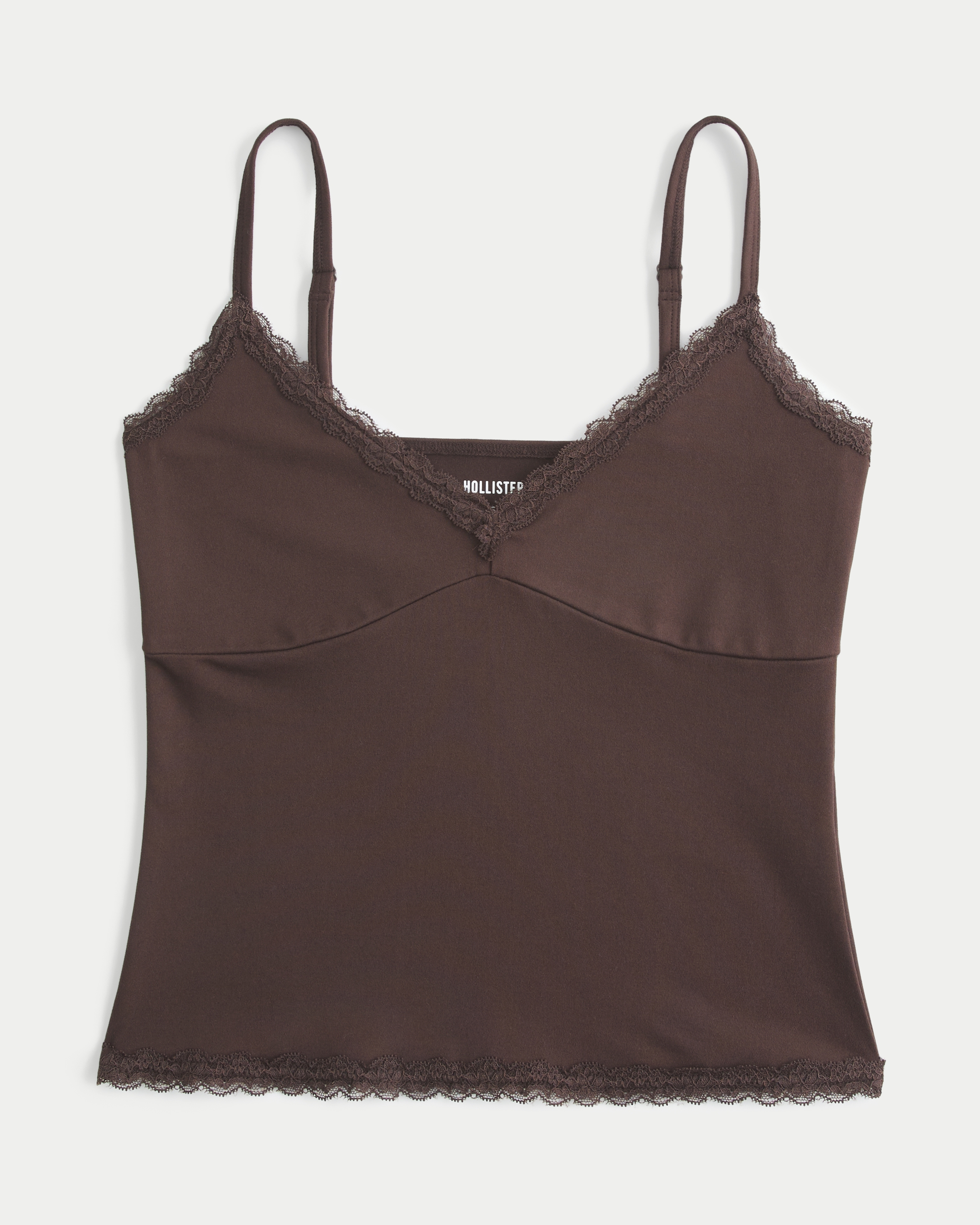Smooth Seamless Fabric Lace Trim Cami