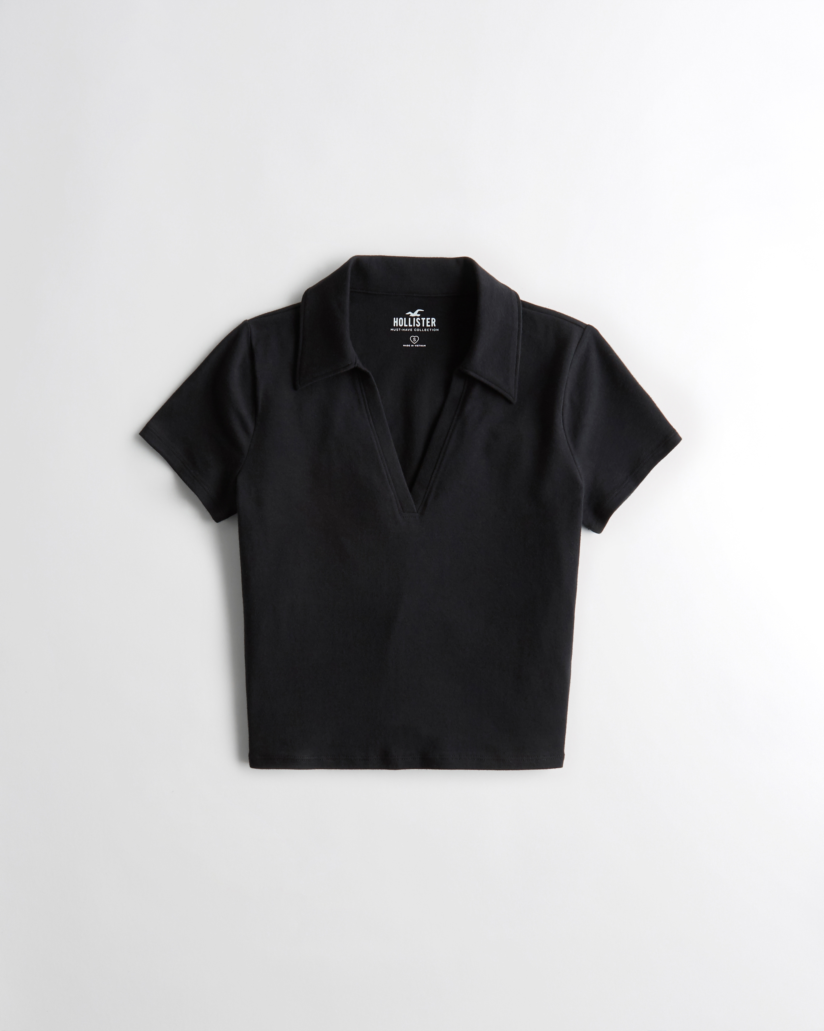 Hollister black hot sale polo shirt