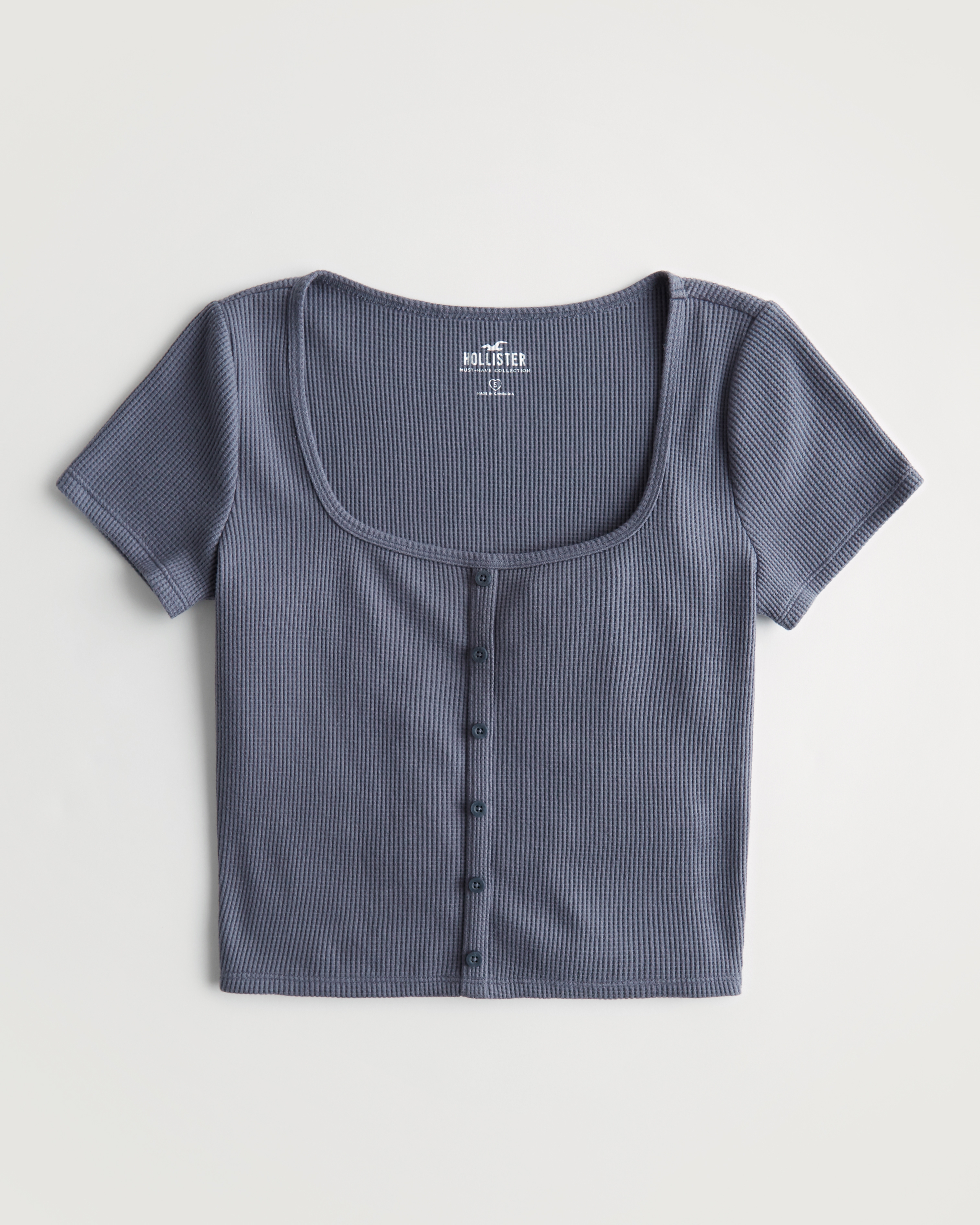 Waffle Button-Down Tee