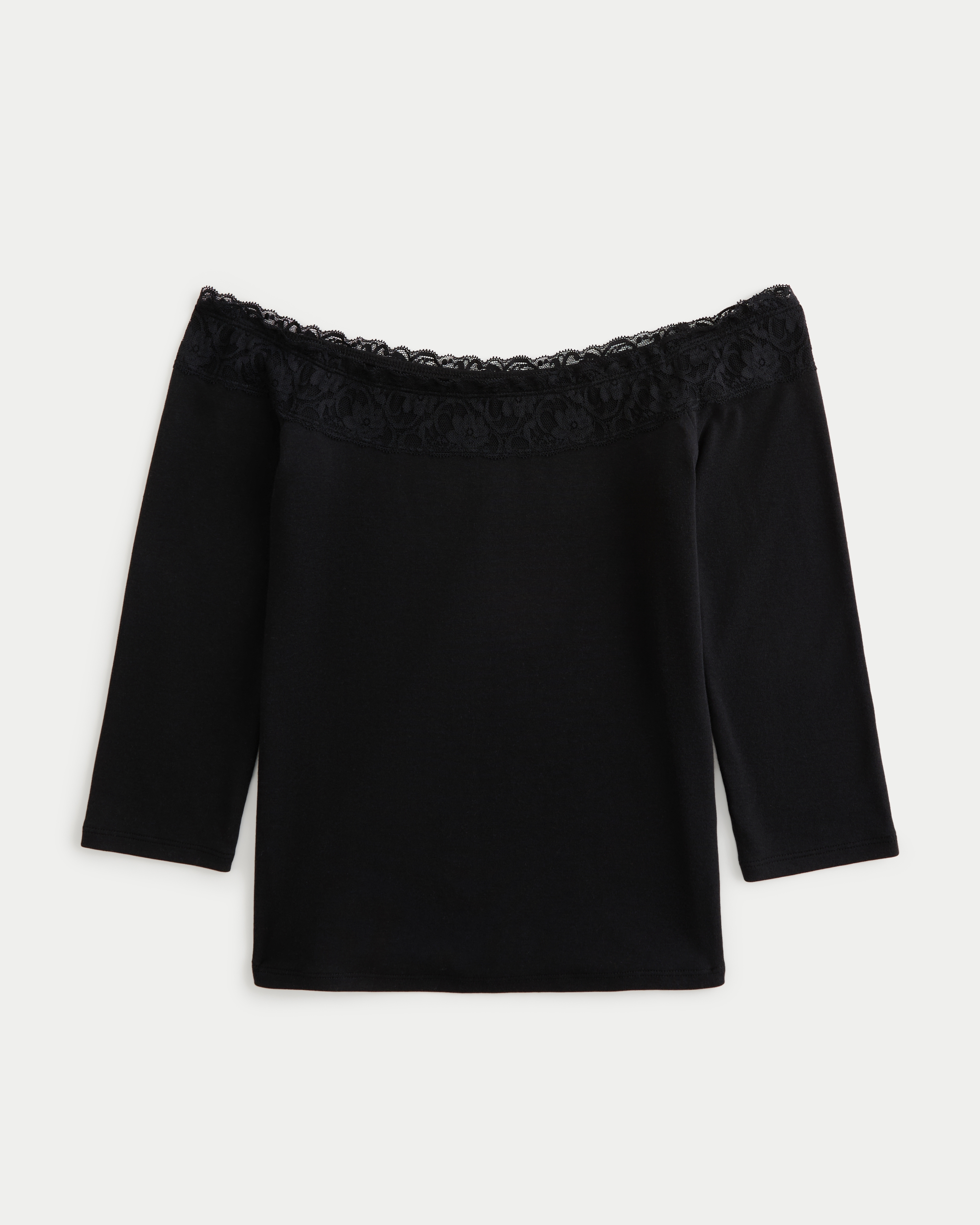 Lace Trim Off-the-Shoulder Top