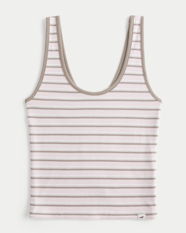 Hollister Callie Reversible Tank, Light Pink Stripe view 1