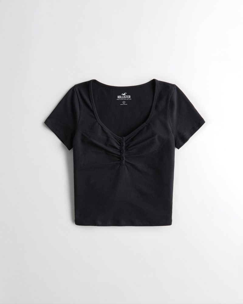 Hollister Ruche blouse room casual uitstraling Mode Blouses Ruche blouses 