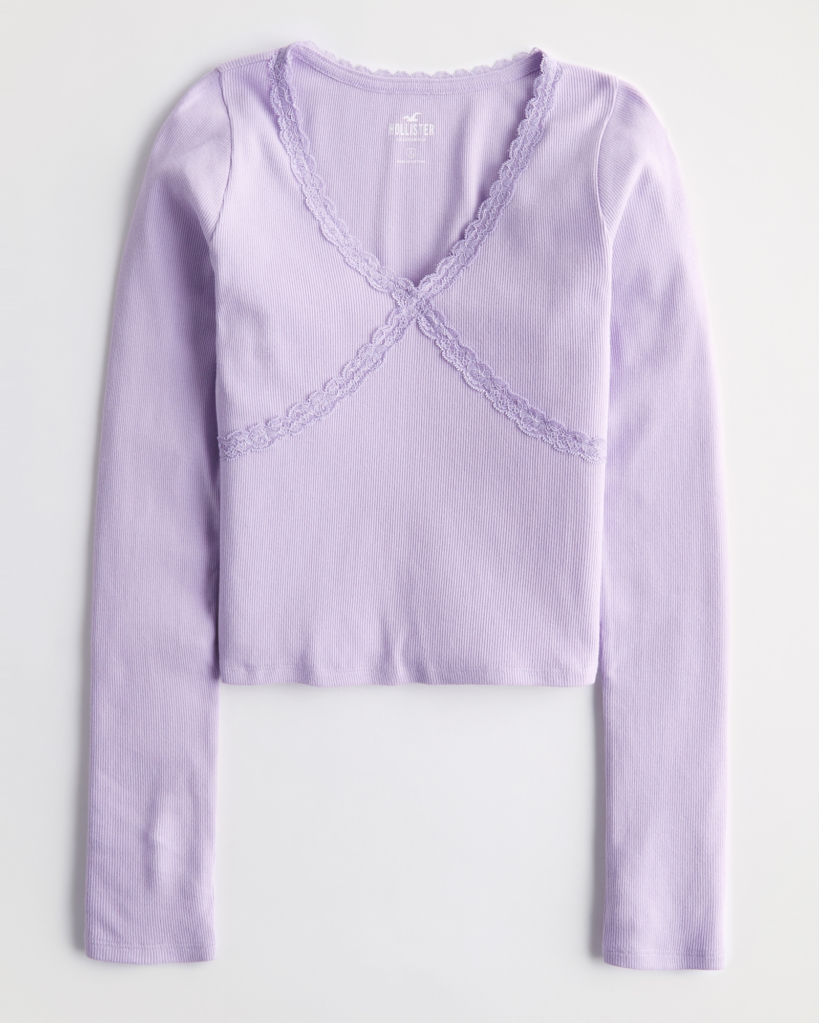 Hollister Henley Long Sleeve Purple Size L - $19 (34% Off Retail