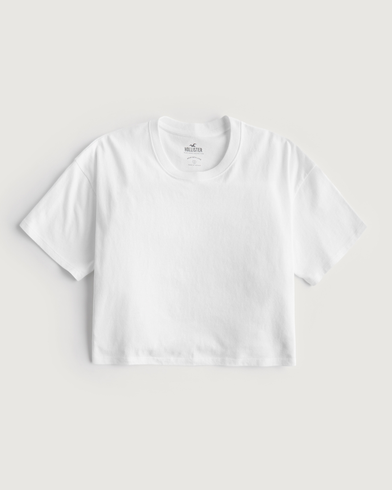 Hollister Cotton Boxy Cropped T-Shirt