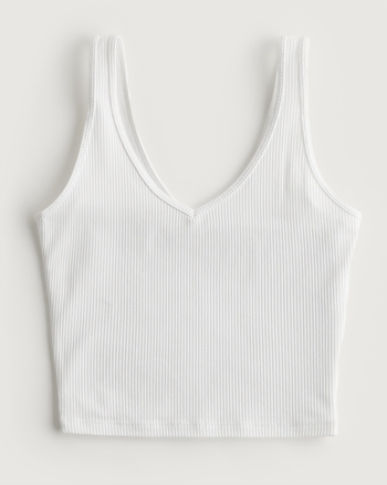 Women's Seamless Ribbed Fabric V-Neck Tank | Women's Sale | HollisterCo.com