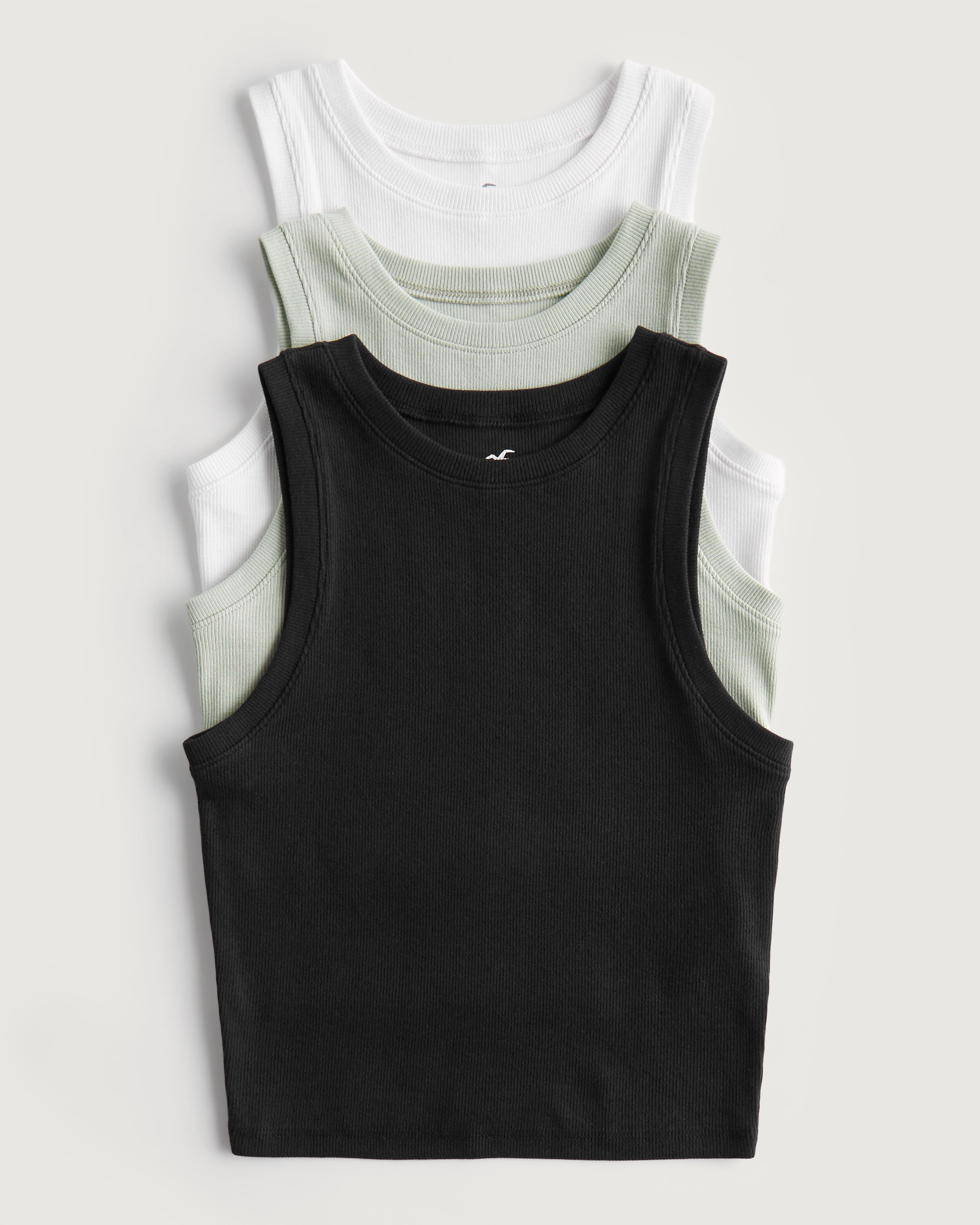 Hollister Ribbed High-Neck Tank 3-Pack