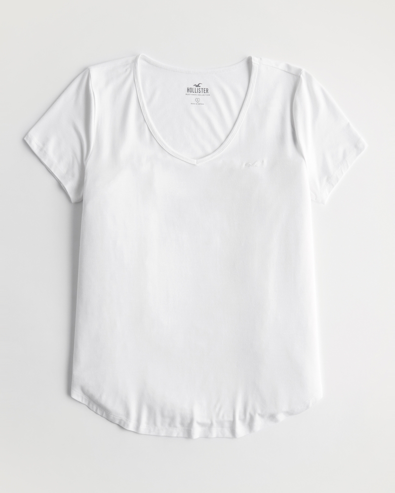 Women's Easy Logo Icon V-Neck T-Shirt | Women's Hollister Women's