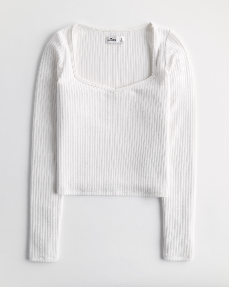 Hollister white deals long sleeve