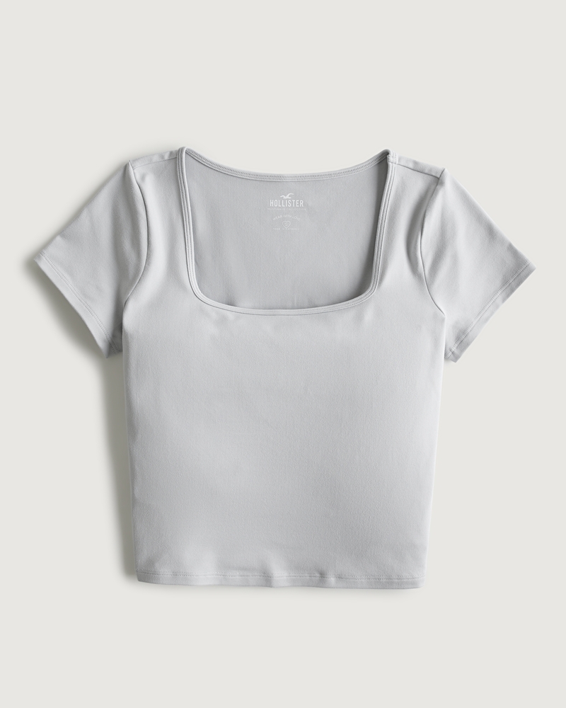 Women's Seamless Fabric SquareNeck Baby Tee Women's