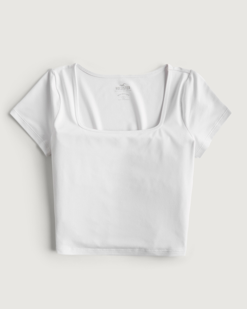 Seamless Fabric Square-Neck Baby Tee