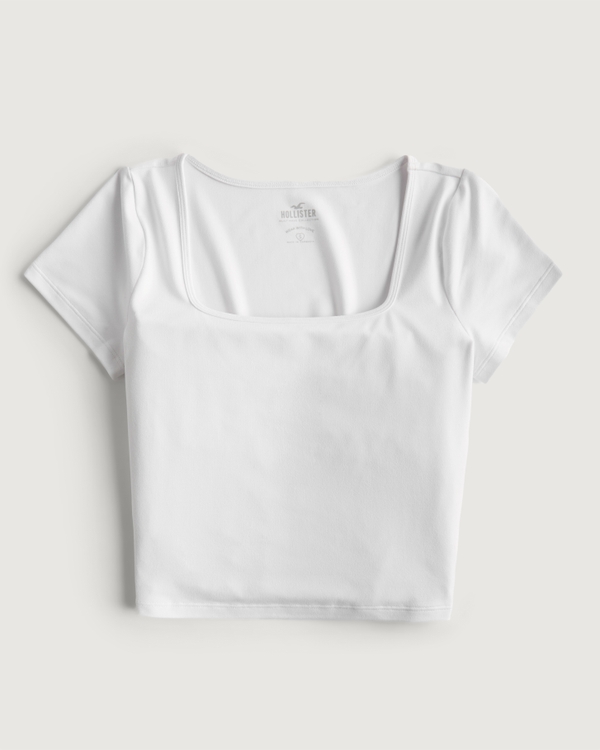 Women's Seamless Fabric Square-Neck Baby Tee | Women's Clearance ...