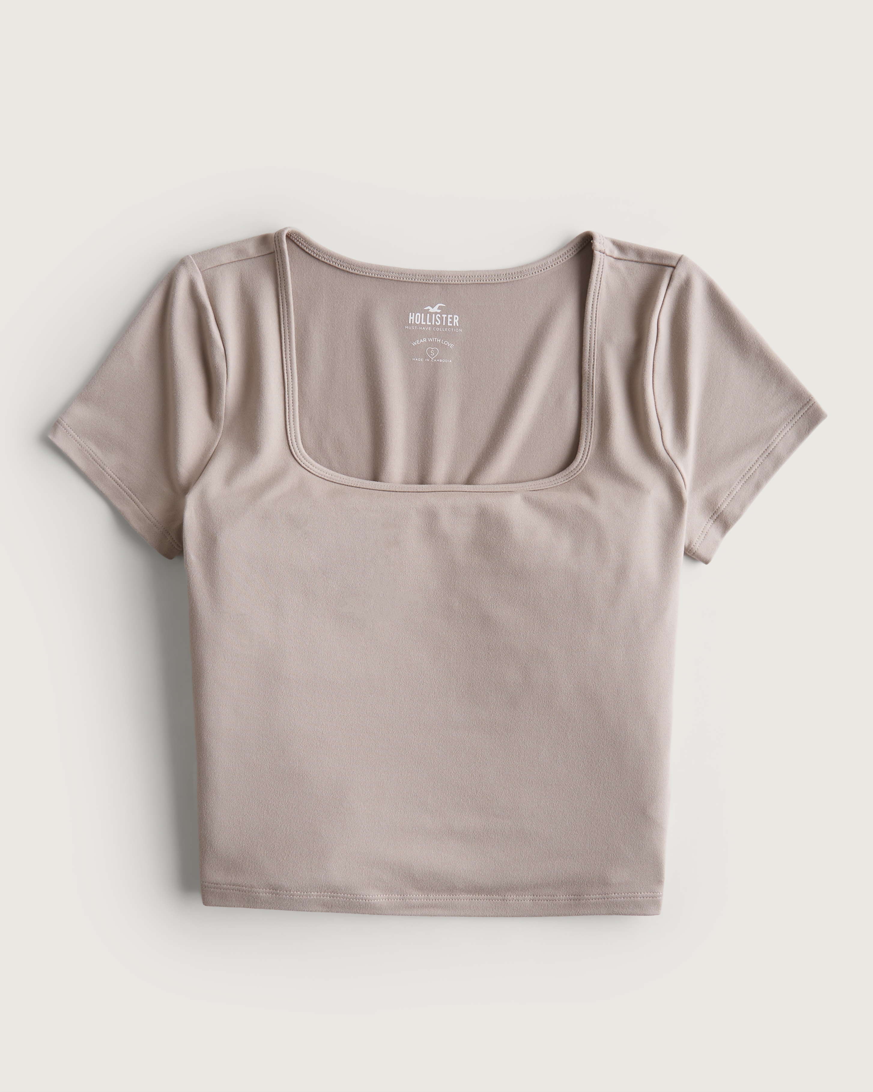 Women's Seamless Fabric Square-Neck Baby Tee | Women's Tops