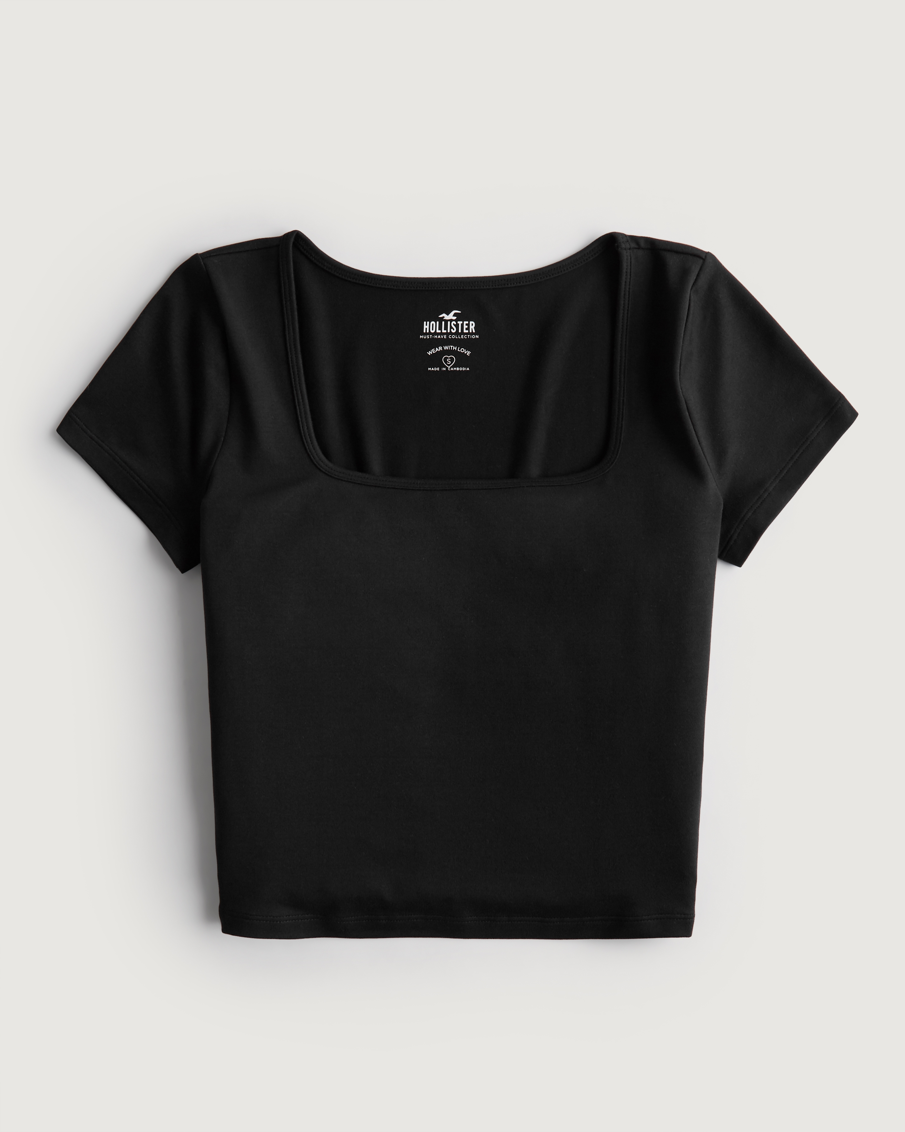 Hollister Seamless Fabric Square-Neck Baby Tee