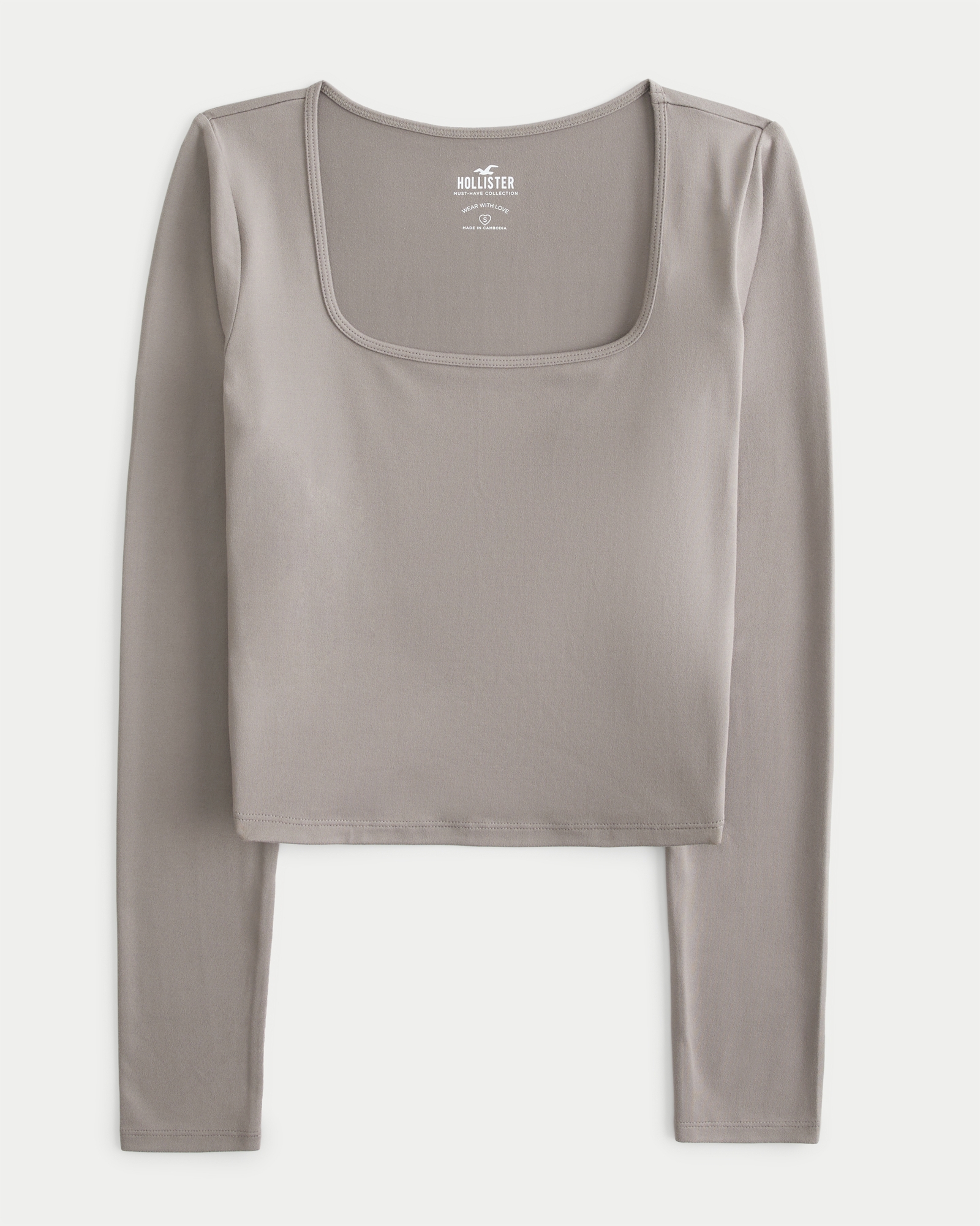 Hollister Ombre Graphic Long Sleeve T-Shirt Women's XS Beige